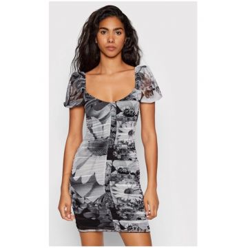 Rochie -  50669 - Poliester - Gri/Negru
