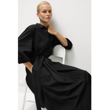 Rochie-camasa din bumbac cu maneci 3/4