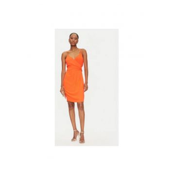 Rochie cocktail dama  251-RCORO.F - Sintetic - Portocaliu