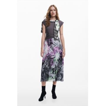 Rochie cu model 2 in 1 si maneci scurte