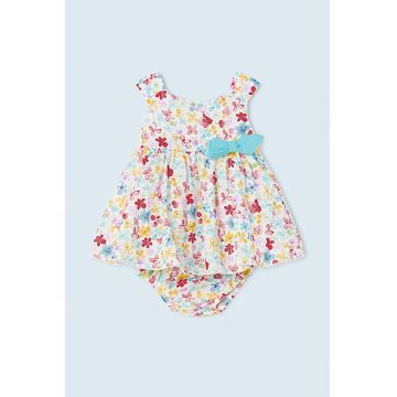 Rochie cu model floral si funda