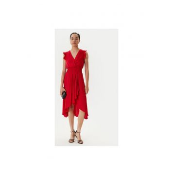 Rochie dama  222-RWALLY - Poliester - Rosu