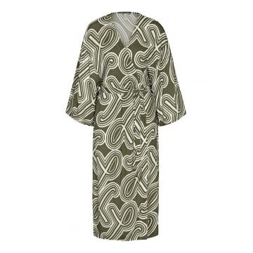 Rochie dama  viscoza - verde/alb
