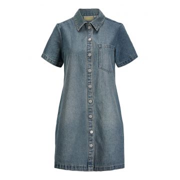 Rochie  denim vintage - albastru - bumbac - poliester - viscoza