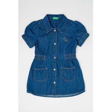 Rochie din denim cu maneci scurte