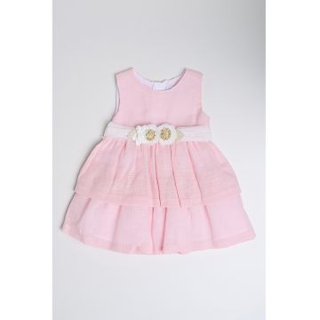 Rochie evazata cu aplicatii in forma de floare