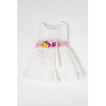 Rochie evazata cu aplicatii in forma de floare