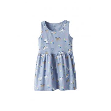 Rochie fete  13230153 - Bumbac - Albastru deschis