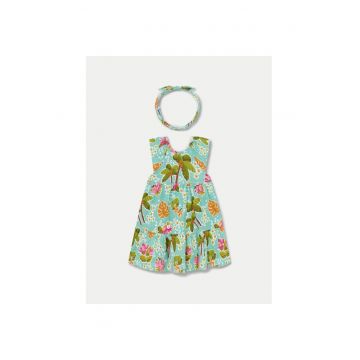 Rochie fete -  140372 - Verde - Bumbac