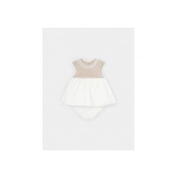 Rochie fete -  304030031 - Poliester/Bumbac - Bej - Bej