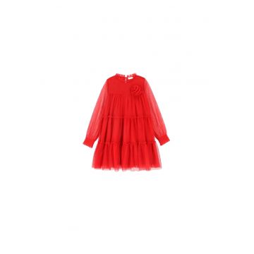 Rochie fetite - din tul -  rosu