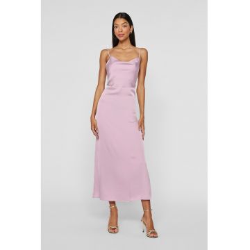 Rochie maxi cu aspect satinat