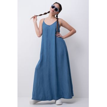 Rochie maxi din lyocell cu decolteu in V Charis