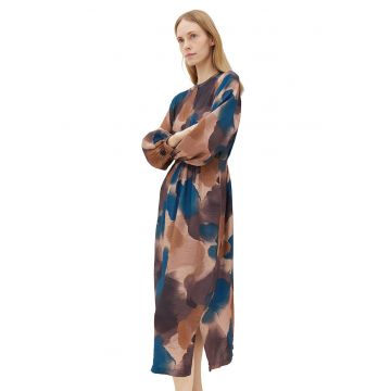 Rochie midi cu model watercolor