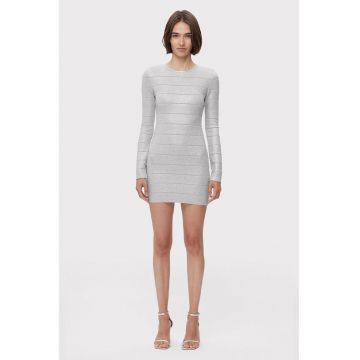 Rochie mini cu decolteu rotund si inchidere cu fermoar