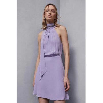 Rochie mini fara maneci - cu inchidere la spate cu panglica
