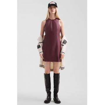 Rochie mini fara maneci - din piele ecologica