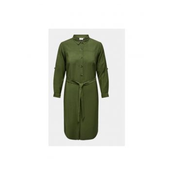 Rochie tip camasa dama -  303498580 - Viscoza - Verde