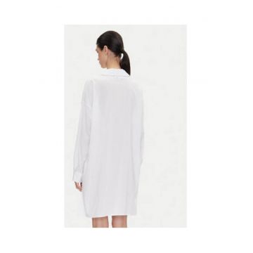 Rochie tip camasa dama  bumbac/viscoza - alb -