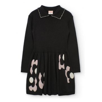Rochie tricotata cu guler rotund