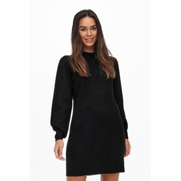 Rochie tricotata cu maneci bufante