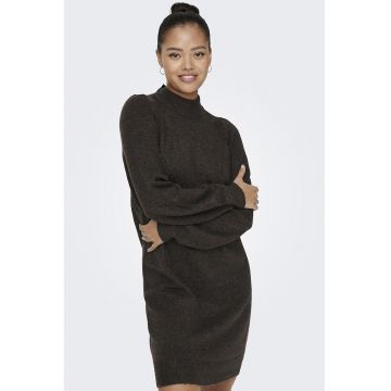 Rochie tricotata cu maneci bufante