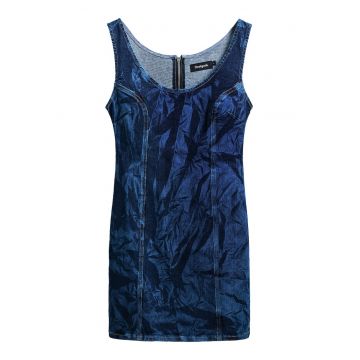 Rochie -  25SWVD01 5008 - bumbac/poliester/elastan - albastru -