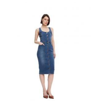 Rochie  bumbac poliester - albastru