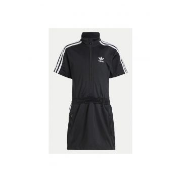 Rochie cu mânecă scurtă și guler cu imprimeu logo