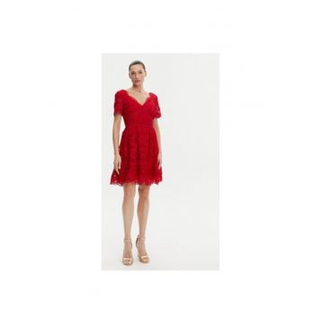 Rochie dama  251-ROMBRE - Poliester -Rosu