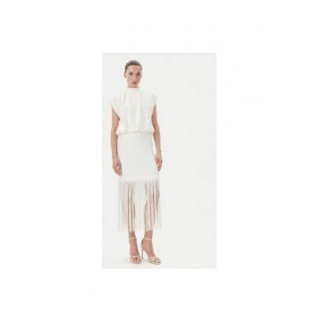 Rochie dama  BBW4432 - Poliester/Elastan - Alb
