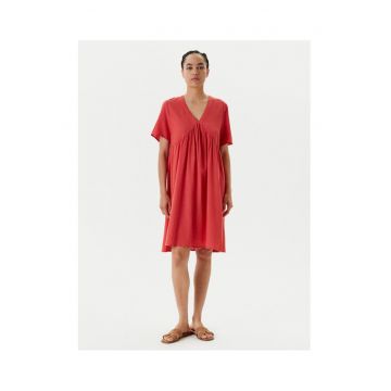 Rochie de vara dama  4PQNDV0BS - Viscoza/Bumbac - Rosu - Rosu