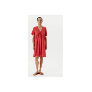 Rochie de vara dama  4PQNDV0BS - Viscoza/Bumbac - Rosu