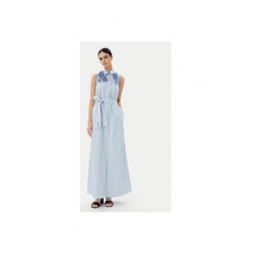 Rochie de vara dama  A2W13004 - Bumbac organic - Albastru deschis