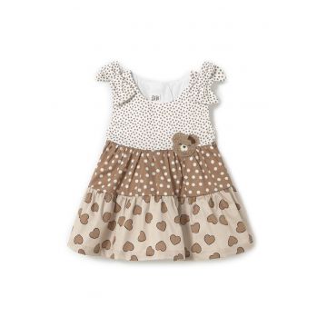 Rochie de vara fete  1868 - Bumbac - Maro