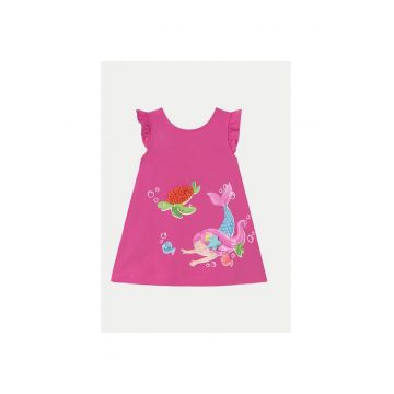 Rochie de vara fete  1927 - Bumbac/Elastan - 4 ani - Roz