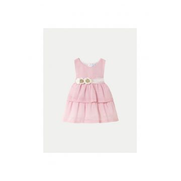 Rochie evazata cu aplicatii in forma de floare