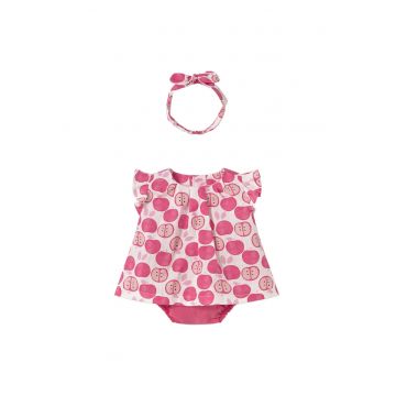 Rochie fete  1260 - Bumbac - Roz
