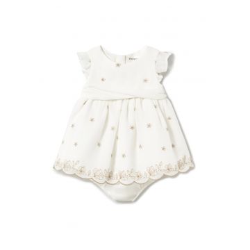 Rochie fete  1856 - Poliester - 1-3 luni - Alb