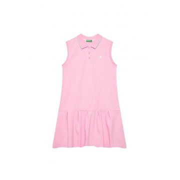 Rochie fete  3F9HCV012 - Bumbac - Roz - Roz