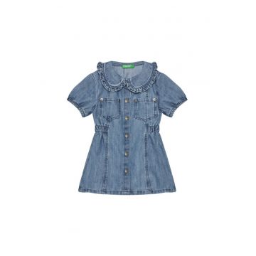 Rochie fete -  41DWGV029 901 - bumbac/poliester - albastru