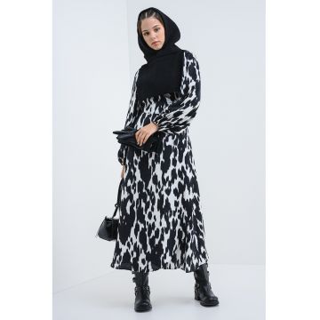Rochie lunga cu animal print