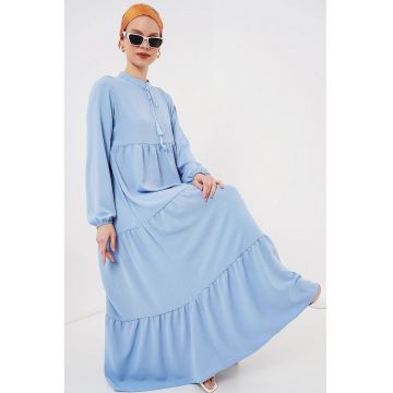 Rochie maxi dama  poliester/lycra - albastru