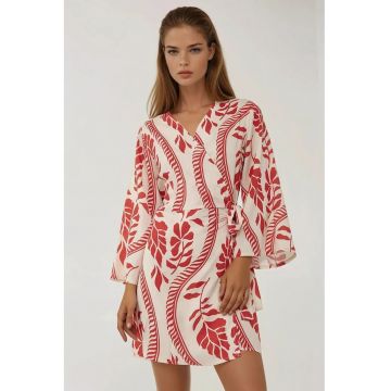 Rochie mini  decolteu in V - material textil Rochie mini  decolteu in V - material textil