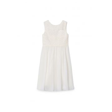 Rochie pentru fete -  3870 51 - poliester - alb