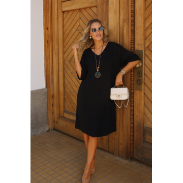 Rochie scurta neagra cu maneci Rochie scurta neagra cu maneci