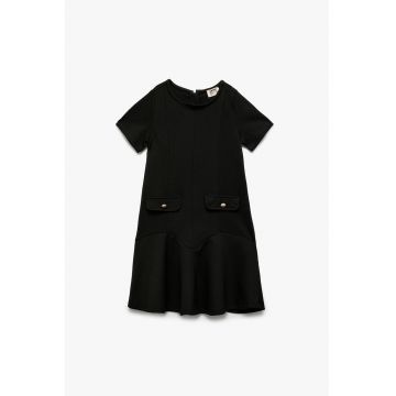 Rochie cu pliuri si maneci scurte Rochie cu pliuri si maneci scurte