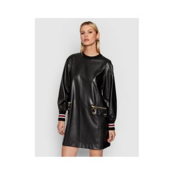 Rochie Dama -  208732307 - Imitatie de piele - 38 - Negru