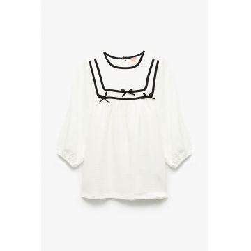 Rochie din bumbac cu maneci lungi Rochie din bumbac cu maneci lungi