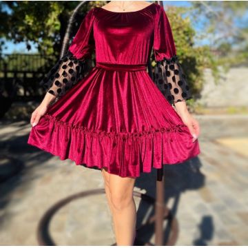 Rochie din catifea eleganta Nica Rochie din catifea eleganta Nica
